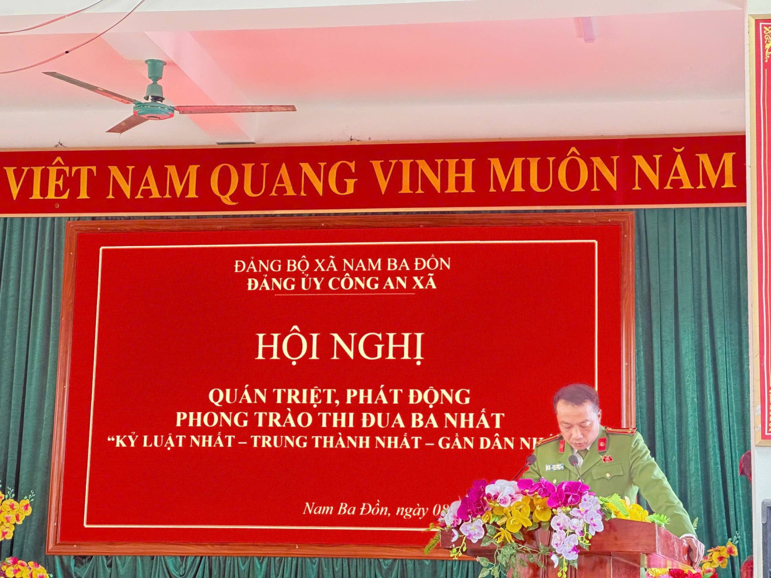 Đảng bộ Công an xã Nam Ba Đồn tổ chức Hội nghị quán triệt và phát động phong trào thi đua “Ba nhất: Kỷ luật nhất – Trung thành nhất – Gần dân nhất"
